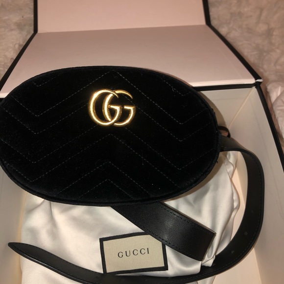 Gucci Handbags - Gucci velvet marmont belt bag